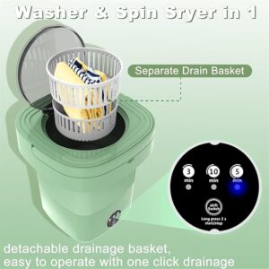 Portable Washing Machine, 11L Mini Folding Washing Machine Portable with Disinfection Function, Small Portable Washer